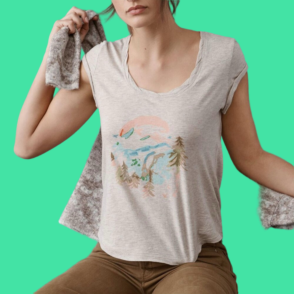 Anthropologie Pilcro Spring Time Graphic Tee